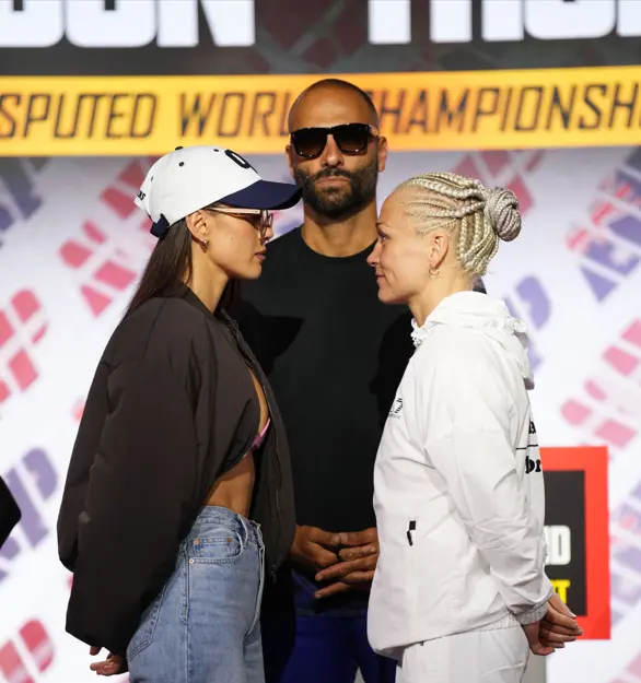 Cherneka Johnson and Dina Thorslund face off