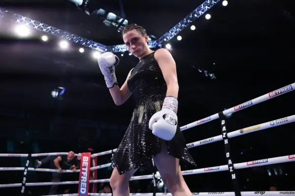 Elif Nur Turhan, an MVP signee, poses in the ring