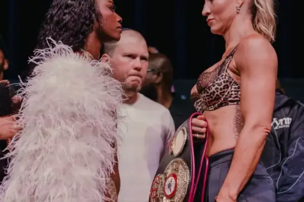 Kaye Scott and Claressa Shields face off