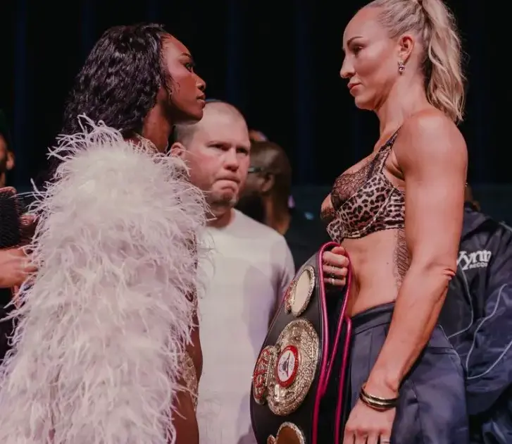 Kaye Scott and Claressa Shields face off