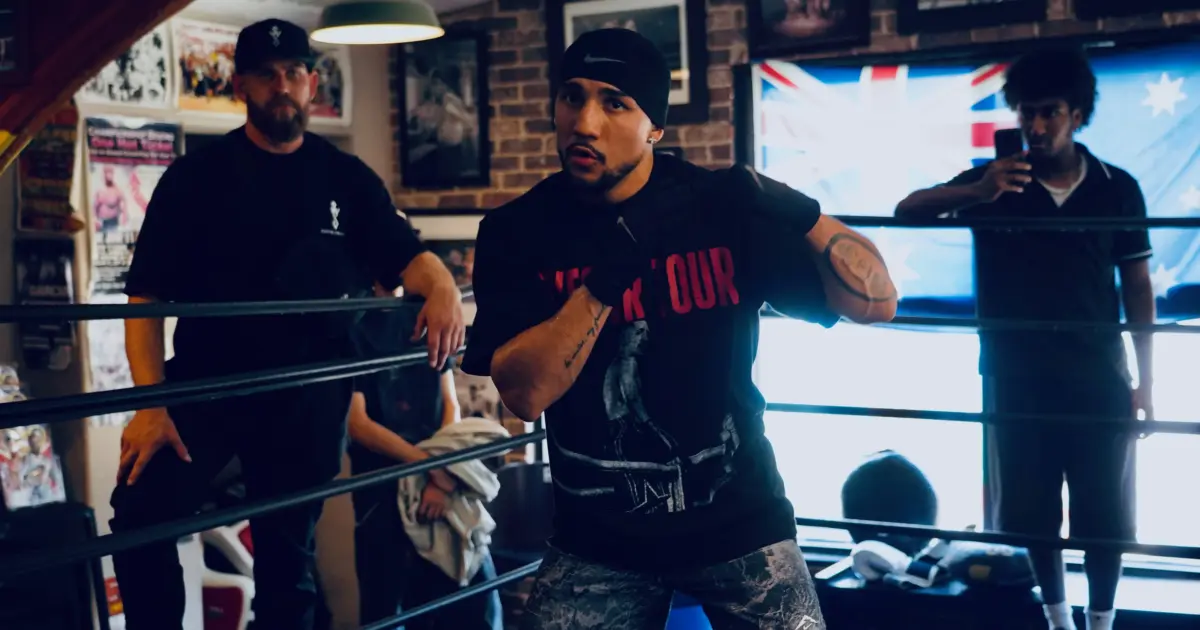 Teofimo Lopez Training Camp/Media Day workout photo ahead of Rolly Romero fight