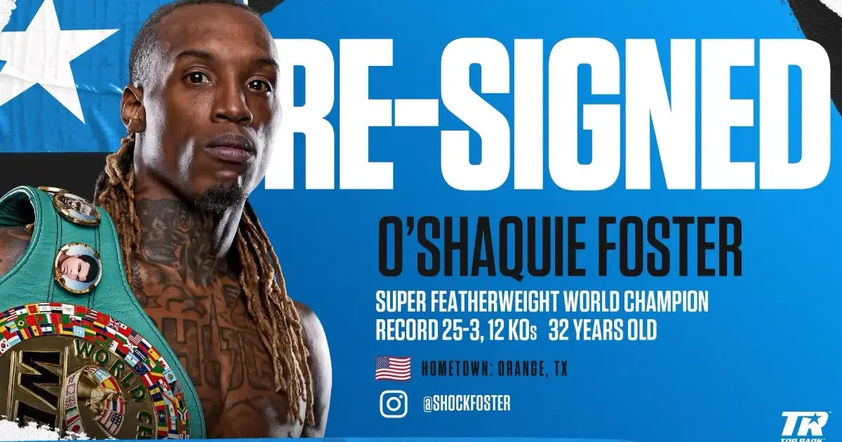 O'Shaquie Foster on Top Rank press release for contract extension