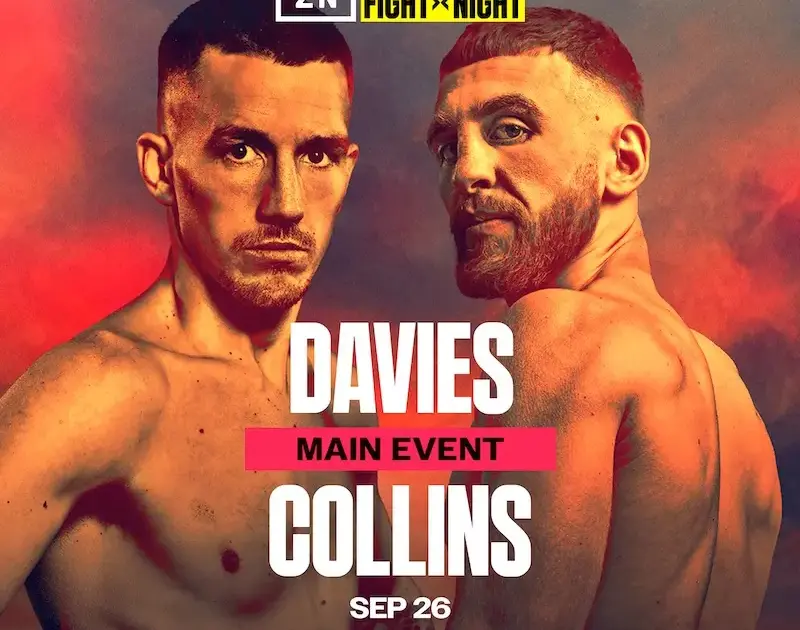 Liam Davies vs Nathaniel Collins fight poster for September 26