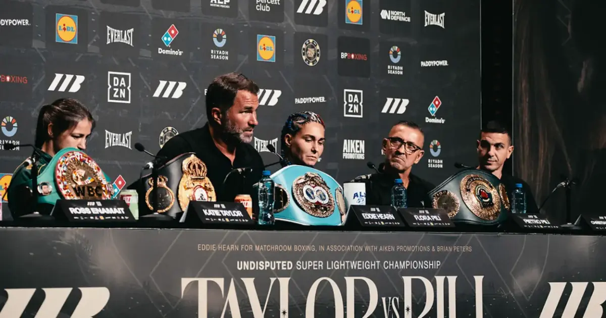 Katie Taylor and Flora Pili at their press conference