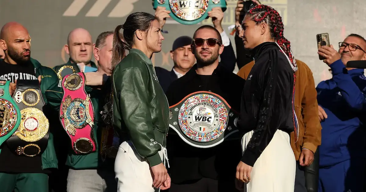Katie Taylor and Flora Pili face off