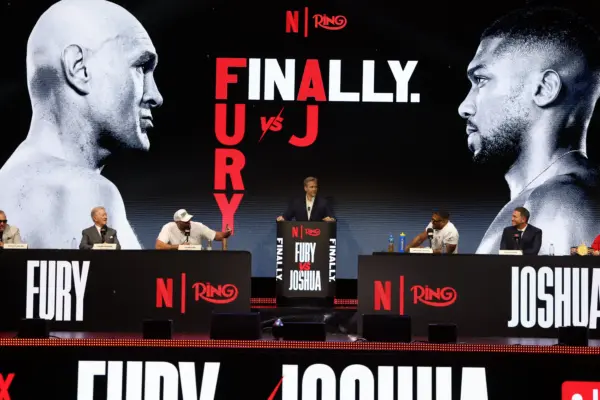 Tyson Fury vs Anthony Joshua presser: Both on stage with Max Kellerman