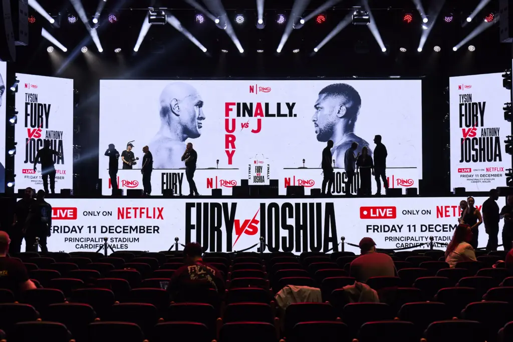 Tyson Fury vs Anthony Joshua stage for press conference on September 30.