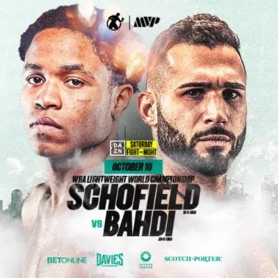 Floyd Schofield vs. Lucas Bahdi fight poster