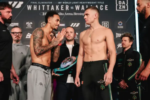 Ben Whittaker and Conor Wallace face off
