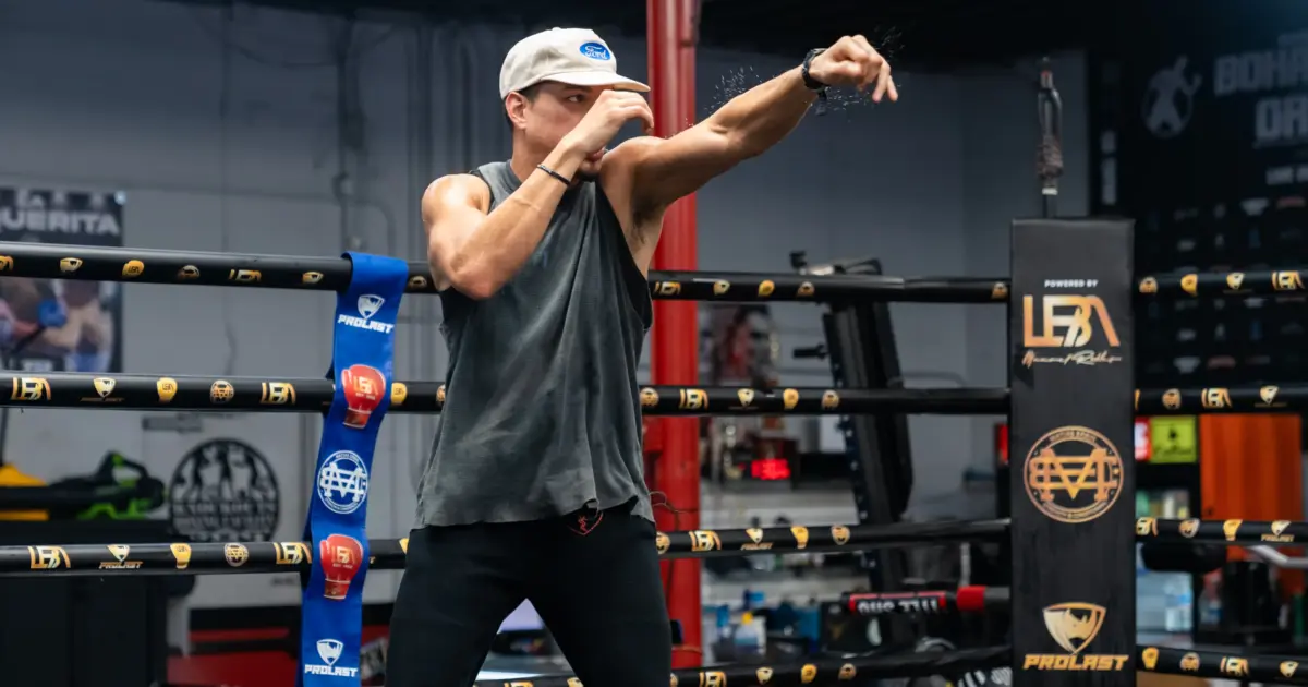 Brandon Figueroa trains for his fight against Tomoki Kameda on October 17, 2026, live on DAZN & TNT from The Chelsea in Las Vegas, NV.