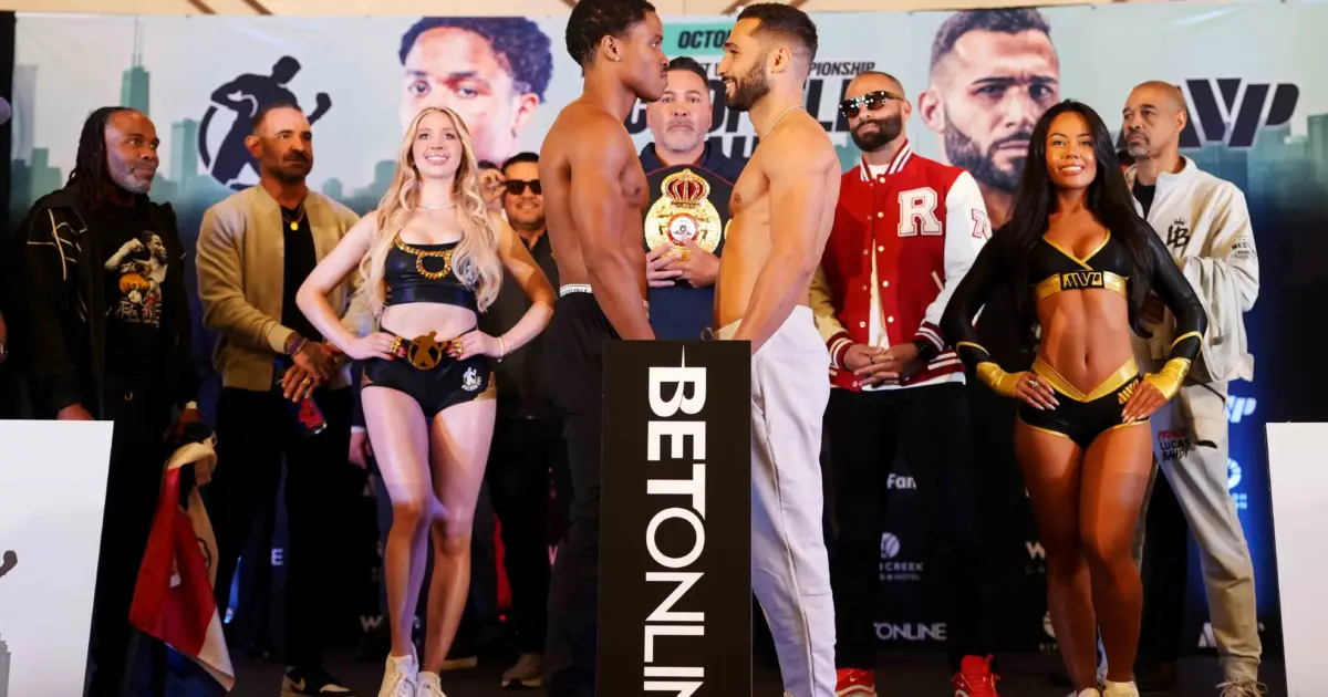 Floyd Schofield and Lucas Bahdi face off