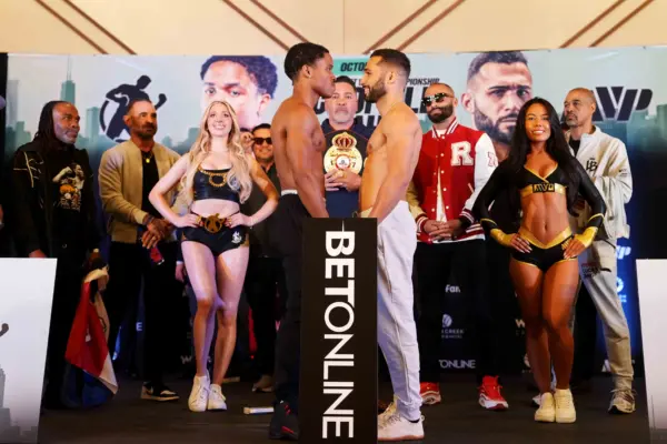 Floyd Schofield and Lucas Bahdi face off