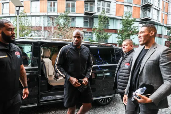 Daniel Dubois arrives for media day for Fabio Wardley rematch