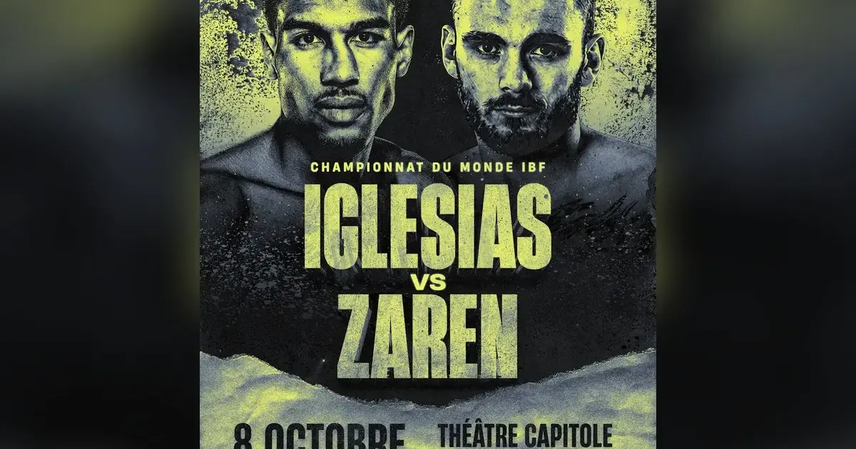 Osleys Iglesias vs Oliver Zaren October 8 fight poster