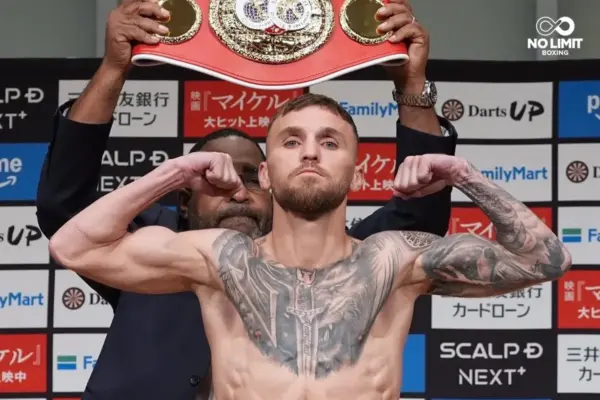 Sam Goodman at weigh in before Ryosuke Nishida fight on September 27